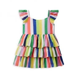 Little Girl's & Girl's Kaavia James X Janie And Jack Rainbow Striped Dress For Kids