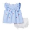 Janie And Jack Baby Girl's 2-Piece Embroidered Flag Oxford Top & Bloomers Set For Kids -Janie and Jack And Sea Sales 2022 unnamed file 170
