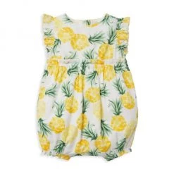 Janie And Jack Baby Girl's Pineapple Print Bubble Romper For Kids