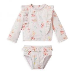 Janie And Jack Baby Girl's 2-Piece Floral Print Rashguard Swim Set For Kids