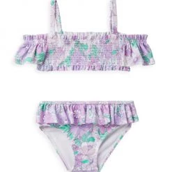 Janie And Jack Baby's,Little Girl's & Girl's 2-Piece UPF 50+ Floral Smocked Bikini Set For Kids