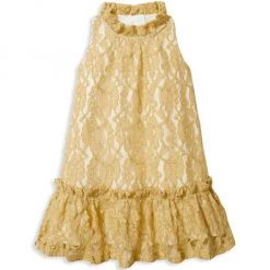 Janie And Jack Baby's, Little Girl's & Girl's Goldtone Lace Dress For Kids