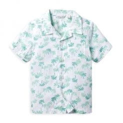 Janie And Jack Little Boy's & Boy's Palm Tree Poplin Cabana Shirt For Kids