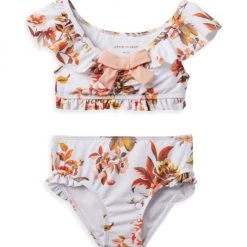 Janie And Jack Little Girl's & Girl's 2-Piece Floral Bow Swimsuit Set For Kids