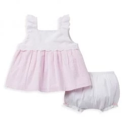 Janie And Jack Baby Girl's 2-Piece Eyelet Seersucker Top & Bloomers Set For Kids