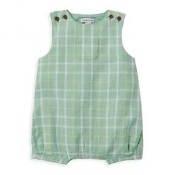 Janie And Jack Baby Boy's Plaid Linen Romper For Kids