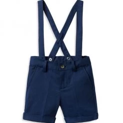 Janie And Jack Baby's & Little Boy's Linen-Blend Shorts & Suspenders For Kids
