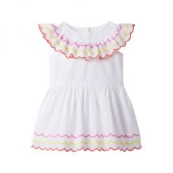 Janie And Jack Little Girl's & Girl's Bib Collar Cotton Dress For Kids