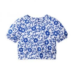 Little Girl's & Girl's Kaavia James X Janie And Jack Floral Puff Sleeve Top For Kids