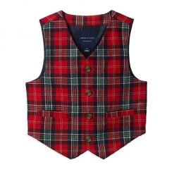 Janie And Jack Little Boy's & Boy's Plaid Wool Suit Vest For Kids
