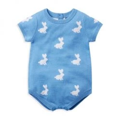 Janie And Jack Baby Boy's Bunny Knit Bodysuit For Kids