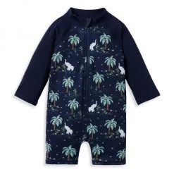 Janie And Jack Baby Boy's Elephant Palm Tree Rashguard Swim Suit For Kids