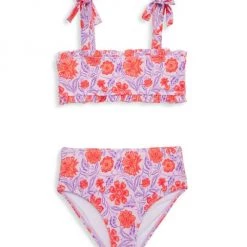 Janie And Jack Little Girl's And Girl's 2-Piece Smocked Floral Swimsuit For Kids