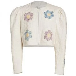 Sea Violette Cropped Quilt Jacket