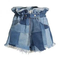 Sea Diego Patchwork Denim Paperbag Shorts