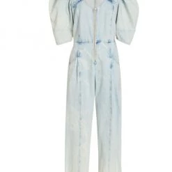 Sea Birdie Bleached Denim Jumpsuit