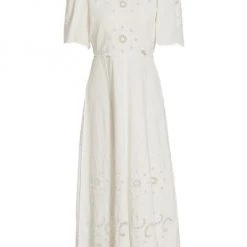 Sea Kiara Cut-Out Eyelet Midi Dress