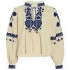 Sea Holly Embroidered Peasant Top
