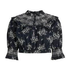 Sea Alessia Floral Puff Sleeve Crop Top