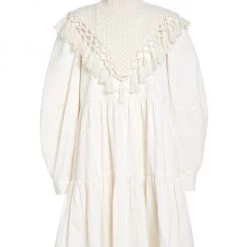 Sea Cindy Seersucker Macramé Dress